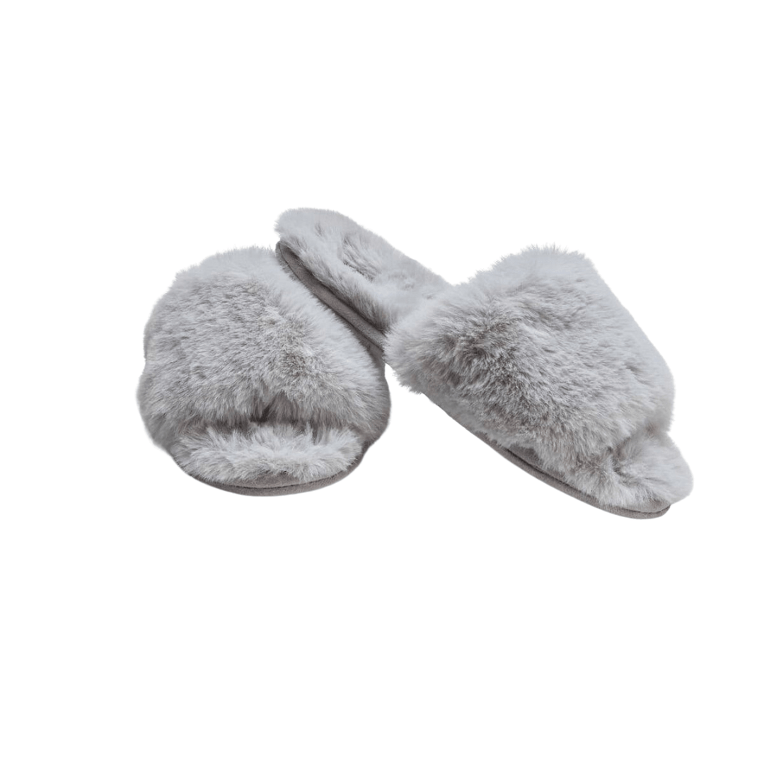 Carpe Diem Beds Fuskpäls Slippers Soft Grey Care of Beds