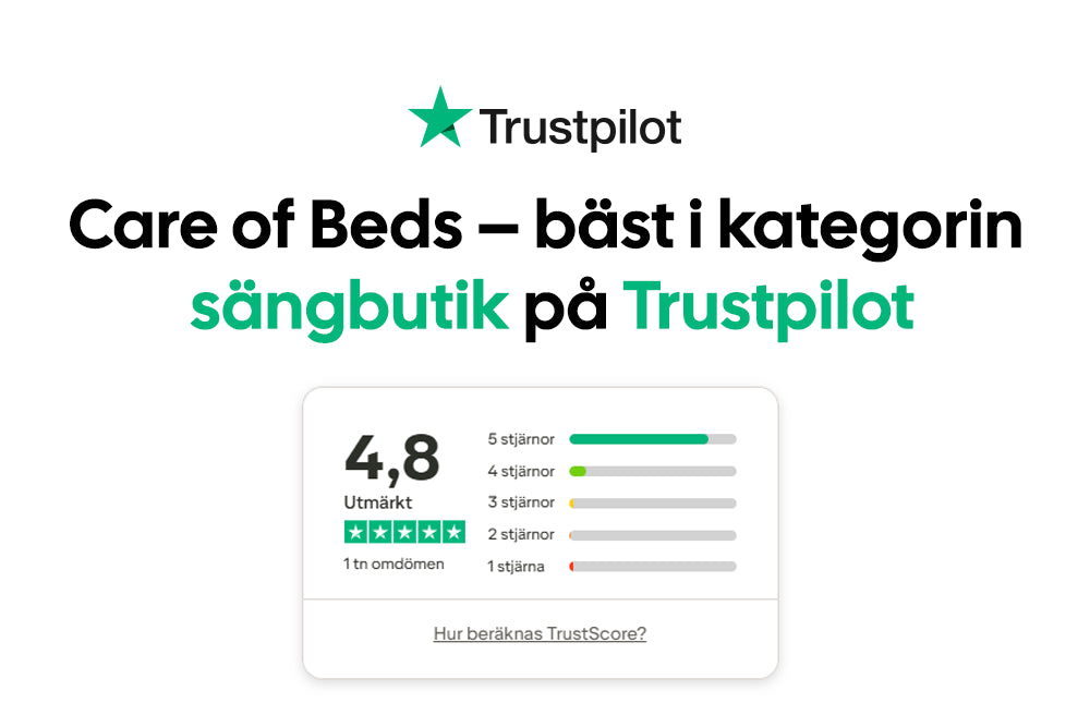 Vi är bäst i kategorin sängbutik på Trustpilot