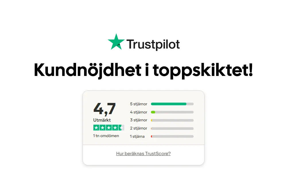 Hög kundnöjdhet på Trustpilot