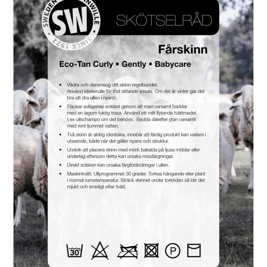 Skinnwille Curly Fårskinn - Mörkgrå Care of Beds