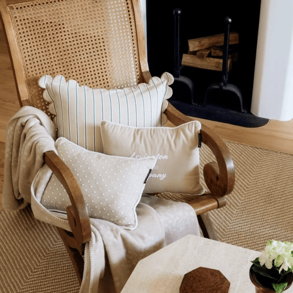 Lexington Dotted Linen/Cotton Prydnadskudde Care of Beds