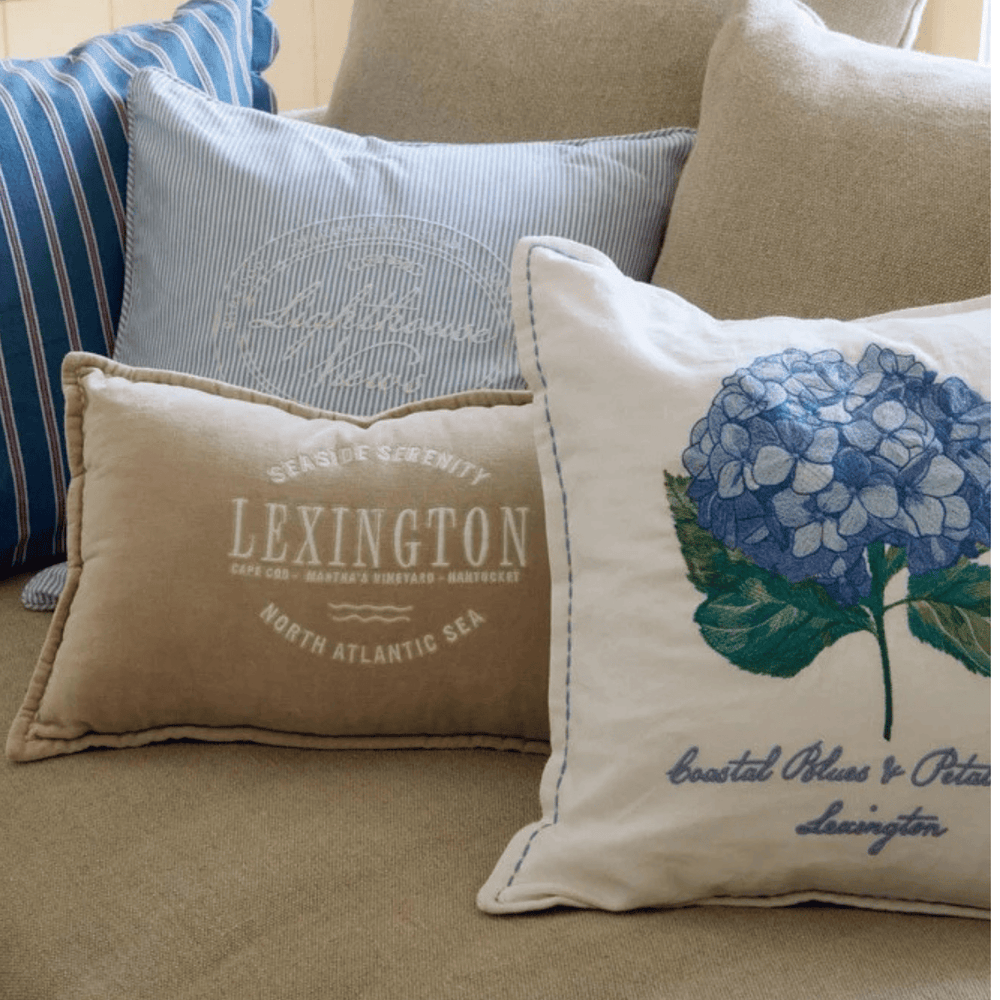 Lexington Floral Embroidered Linen/Cotton Kuddfodral Care of Beds