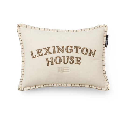 Lexington House Organic Cotton Velvet Prydnadskudde Ljusbeige/Olivgrön Care of Beds
