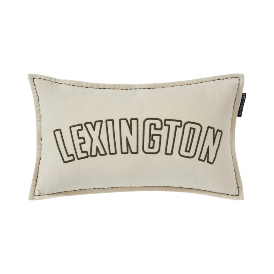 Lexington Text Logo Organic Cotton Velvet Prydnadskudde Care of Beds
