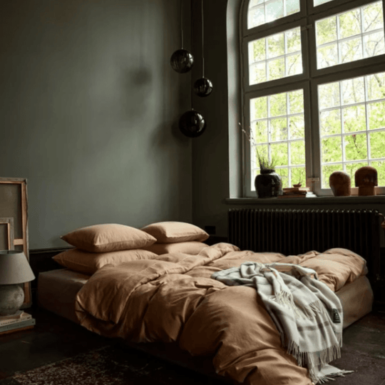 Lexington Tvättad Bomullssatin Beige - Påslakanset Care of Beds