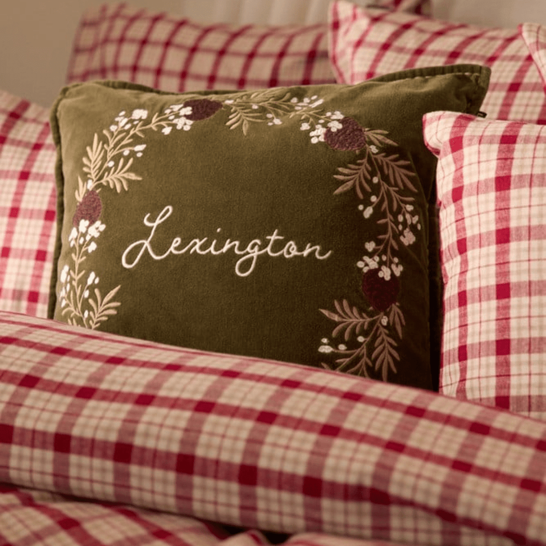 Lexington Wreath Organic Cotton Velvet | Kuddfodral | Care of Beds