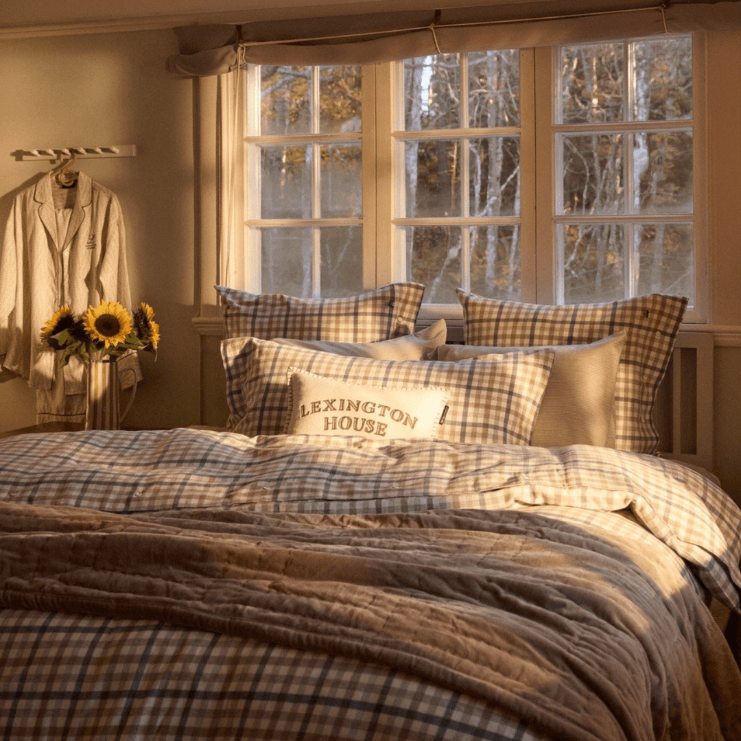 Lexington Checked Cotton Flannel Påslakanset Care of Beds