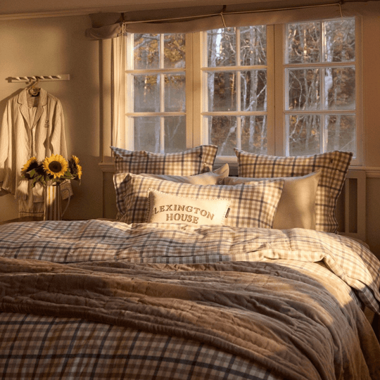 Lexington Checked Cotton Flannel Påslakanset Care of Beds