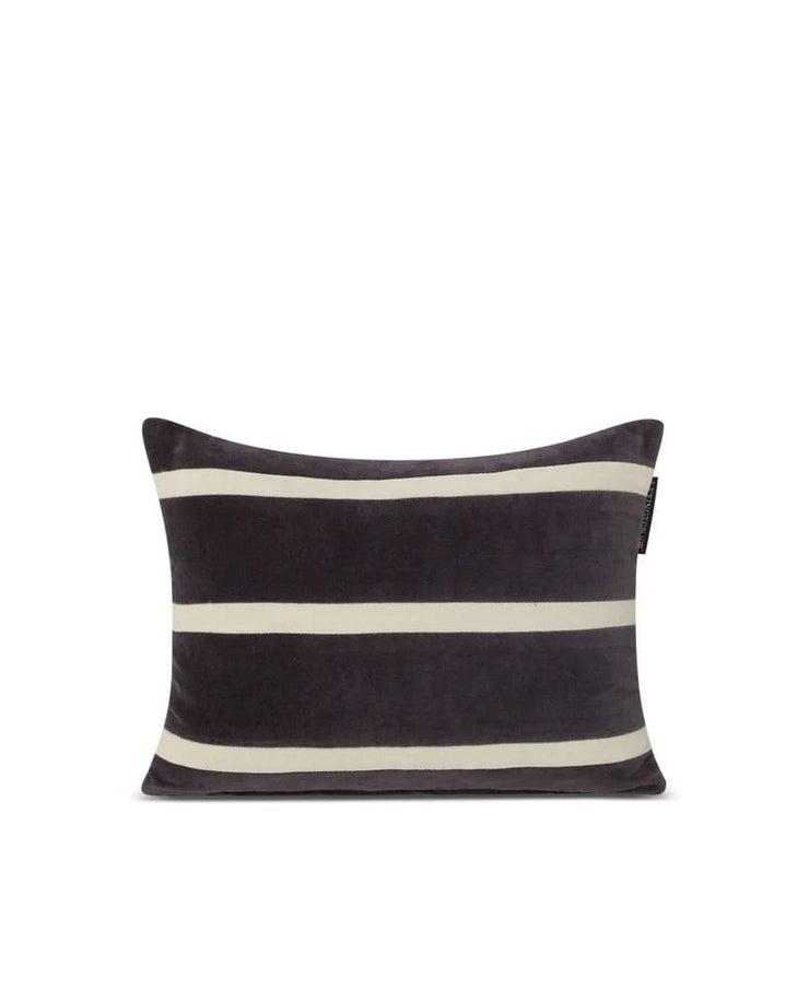 Lexington Striped Organic Cotton Velvet Prydnadskudde