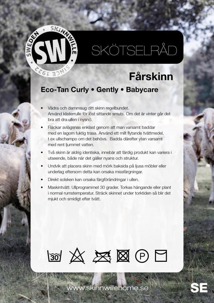 Skinnwille Curly Fårskinn - Ljusbrun (Sahara)